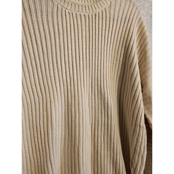 NWOT Kate and Sam Women Ivory Pullover Sweater XL Ribbed Fringe - Picture 2 of 8